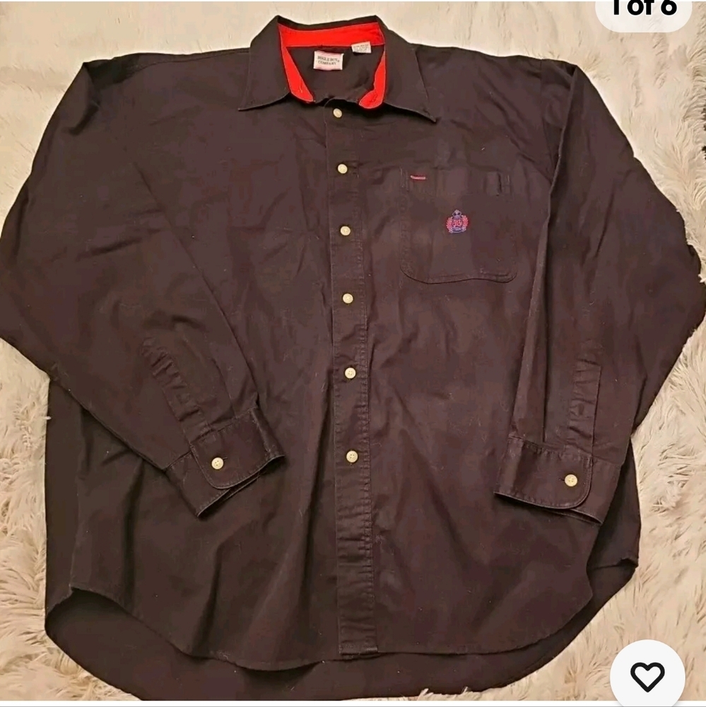 Bugle Boy Company Black Vintage Button Down Shirt XX Large GOOD condition